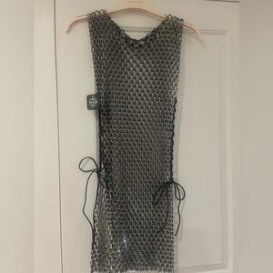 Last Chance - all unsold items will be donated. Black Crystal Overlay Dress